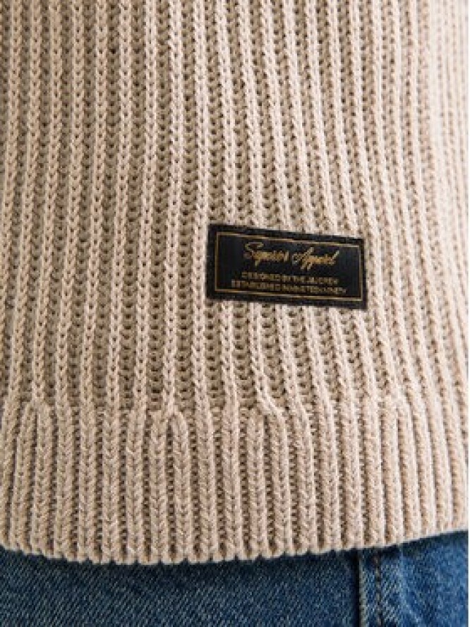 Jack & Jones Sweter Dover 12278816 Beżowy Regular Fit