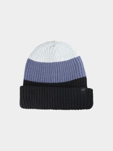 CZAPKA UNISEX ZIMOWA O PRĄŻKOWANYM SPLOCIE 4F ACAPM629 M