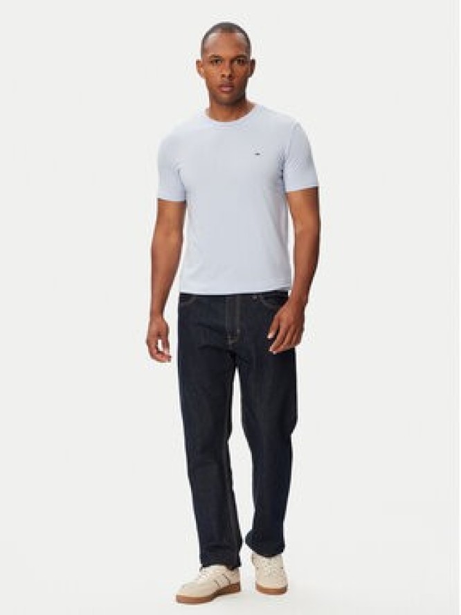 Tommy Jeans T-Shirt Jaspe DM0DM20363 Niebieski jasny Slim Fit