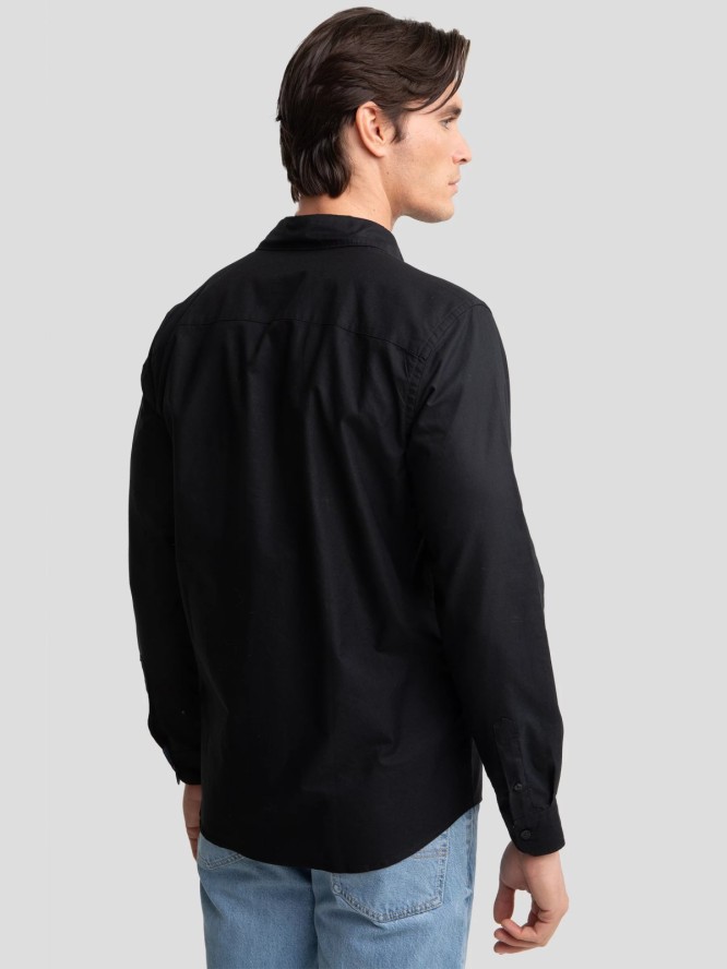 Koszula męska z tkaniny typu oxford czarna Trixi 906