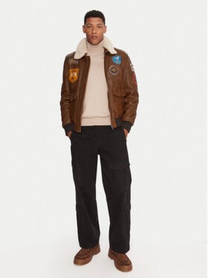 Milestone Kurtka skórzana MSMatti 531070 60400 Brązowy Regular Fit