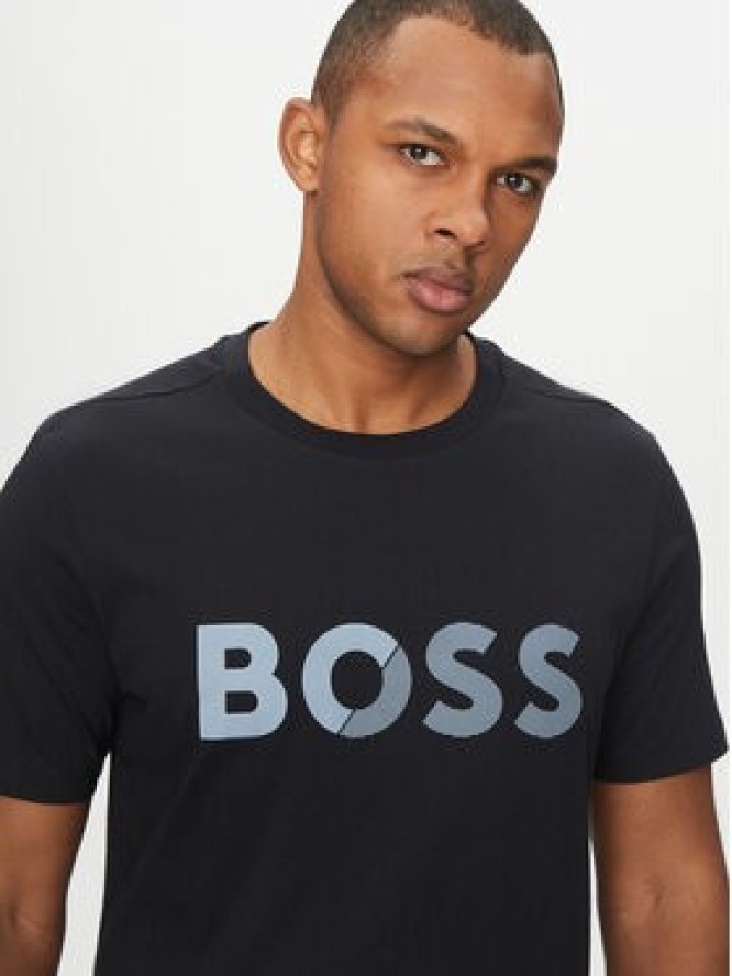 BOSS T-Shirt Tape Logo 50530990 Granatowy Regular Fit