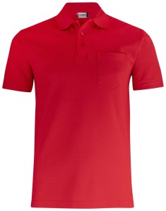 clique Basic Polo Pocket — uniseksowa koszulka polo z kieszenią, bawełna – red