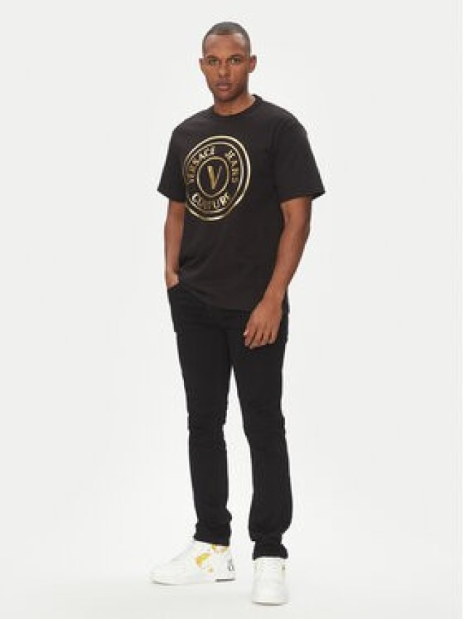 Versace Jeans Couture T-Shirt 78GAHT01 Czarny Regular Fit