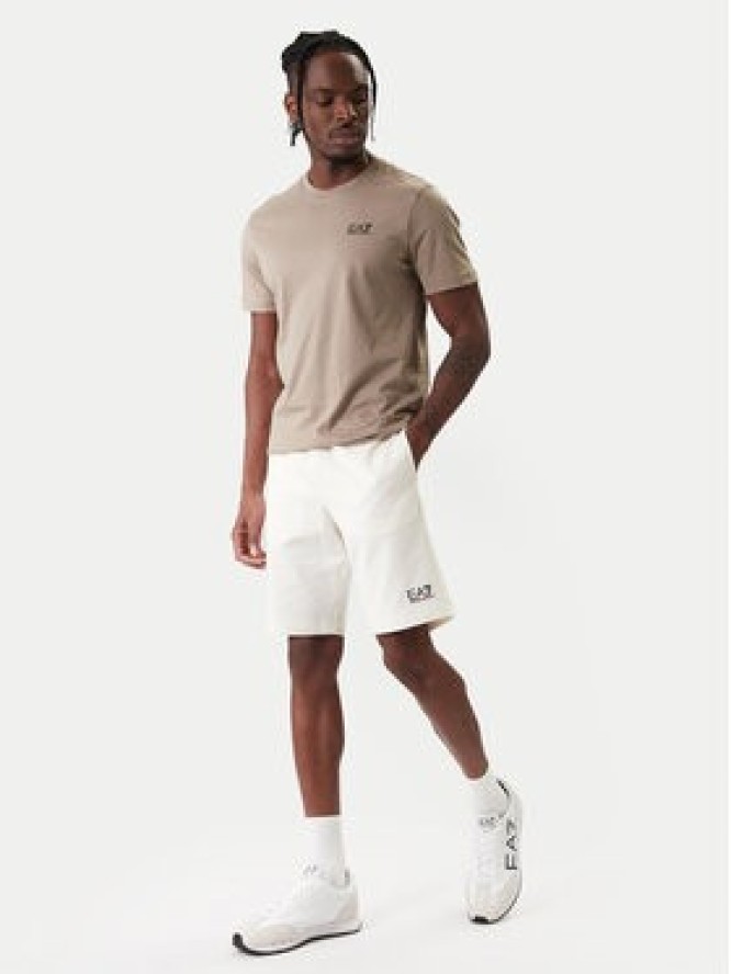 EA7 Emporio Armani Szorty sportowe 8NPS65 PJVRZ U0004 Écru Regular Fit