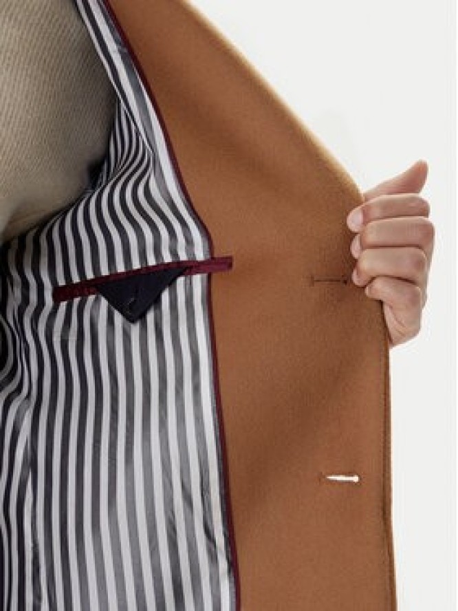 Tommy Hilfiger Płaszcz wełniany MW0MW40768 Brązowy Regular Fit