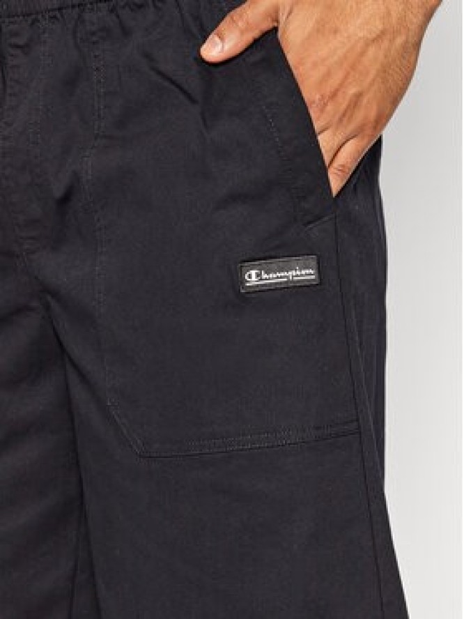 Champion Szorty materiałowe Marble Wash Long Cut 217180 Czarny Custom Fit