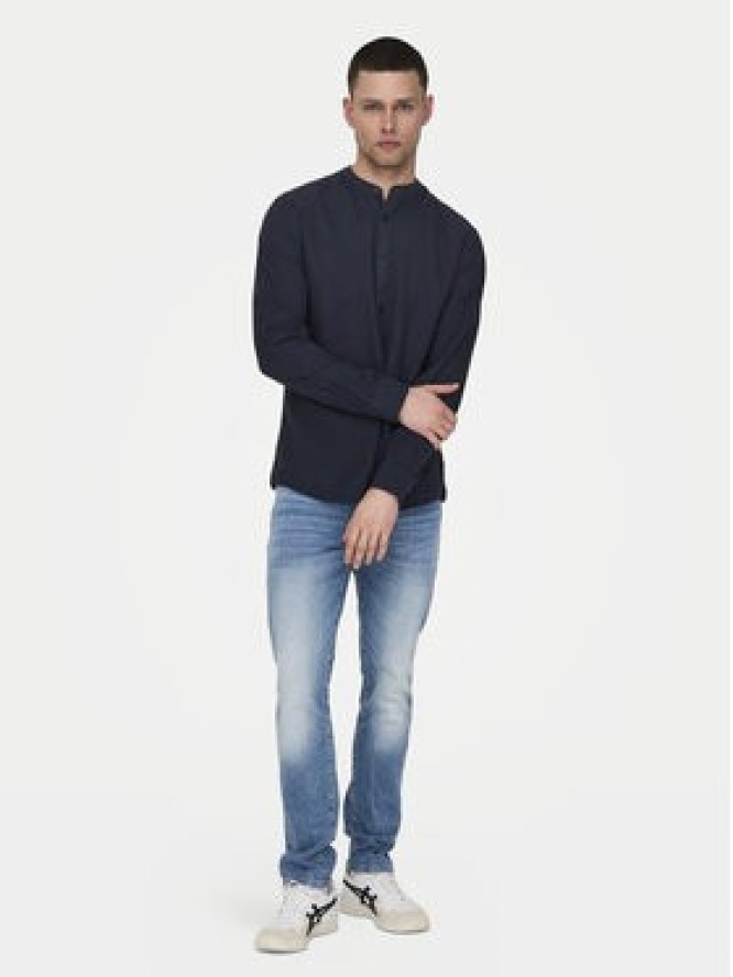 Only & Sons Koszula Caiden 22019173 Granatowy Slim Fit