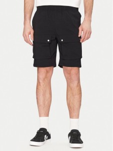 Resteröds Szorty materiałowe Malone 55251 6441 Czarny Regular Fit