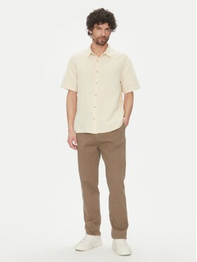 Jack & Jones Koszula Dobby 12277184 Beżowy Relaxed Fit