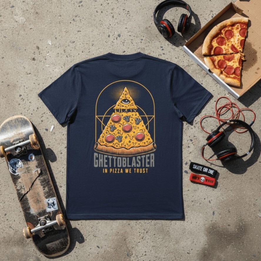 Koszulka z serii Trust Pizza-Navy-Ghettoblaster