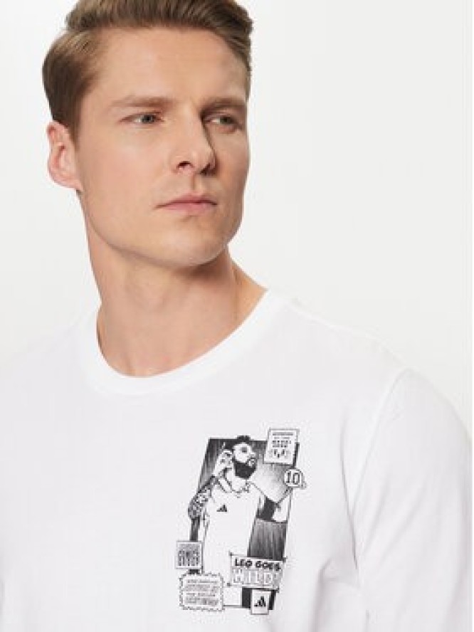 adidas T-Shirt Messi Icon Graphic JJ1414 Biały Regular Fit