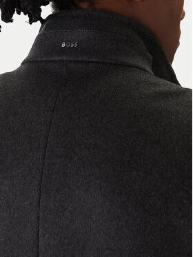 BOSS Płaszcz wełniany H-Hyde 50551078 Szary Slim Fit