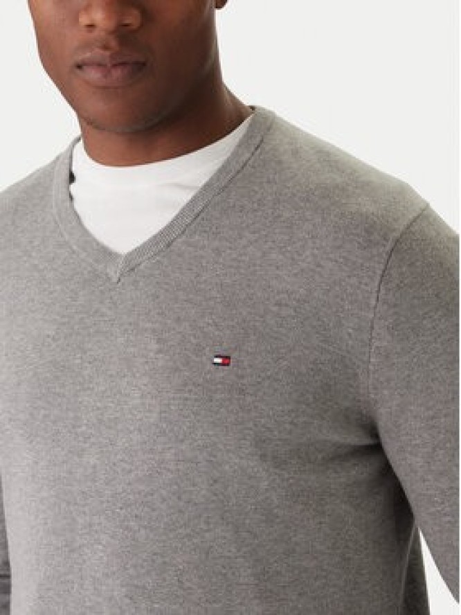Tommy Hilfiger Sweter Essential MW0MW14745 Szary Regular Fit
