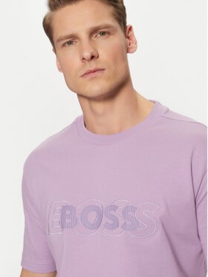 BOSS T-Shirt 50531271 Fioletowy Regular Fit