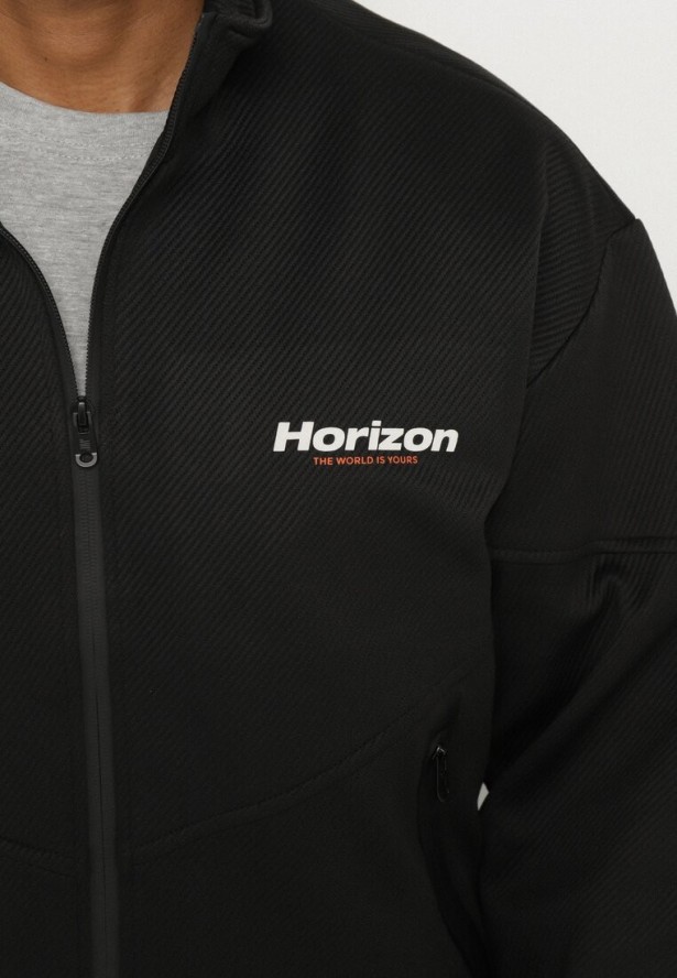 Czarna Kurtka Ozdobiona Napisem Fonilia