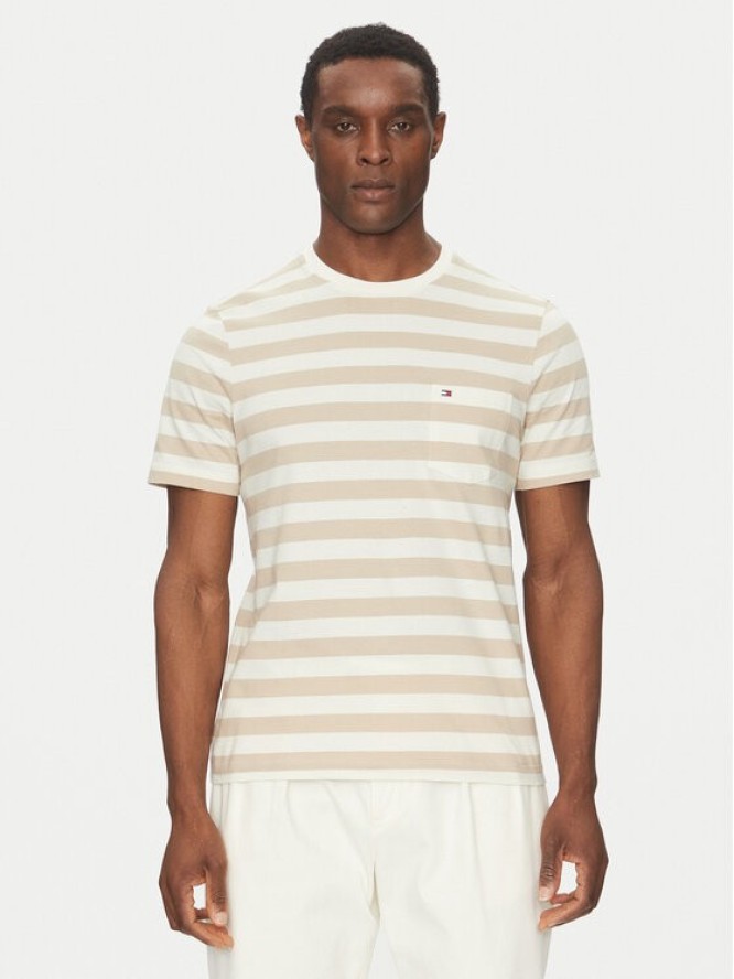 Tommy Hilfiger T-Shirt Essential MW0MW37283 Beżowy Regular Fit