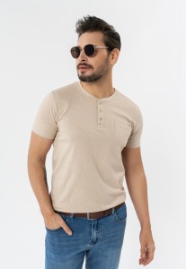 T-shirt z rozpinanym dekoltem TM-HUBRIS