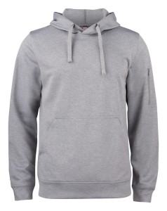 clique Basic Active Hoody bluza z kapturem z poliestru – grey melange