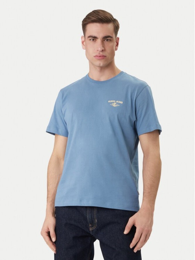 Guess Jeans T-Shirt M6GIB7 K8HM0 Niebieski Regular Fit