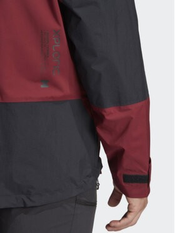 adidas Kurtka outdoor Terrex Xploric RAIN.RDY Hiking IB4266 Bordowy Regular Fit