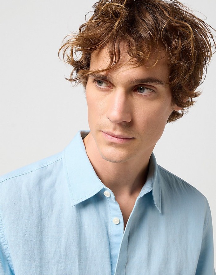 WRANGLER SS 1 PKT SHIRT MĘSKA KOSZULA ELEGANCKA DREAM BLUE 112352188 W5K0012098