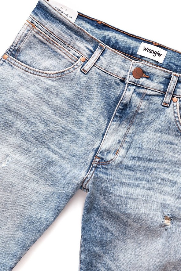 SPODNIE MĘSKIE WRANGLER LARSTON SLASHED GOODS W18SMK10F 112127546