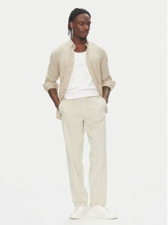 Lindbergh Spodnie materiałowe 30-008031 Beżowy Relaxed Fit