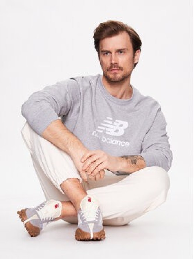 New Balance Bluza MT31538 Szary Relaxed Fit
