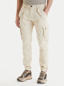 Alpha Industries Spodnie materiałowe Combat 126215 Écru Slim Fit