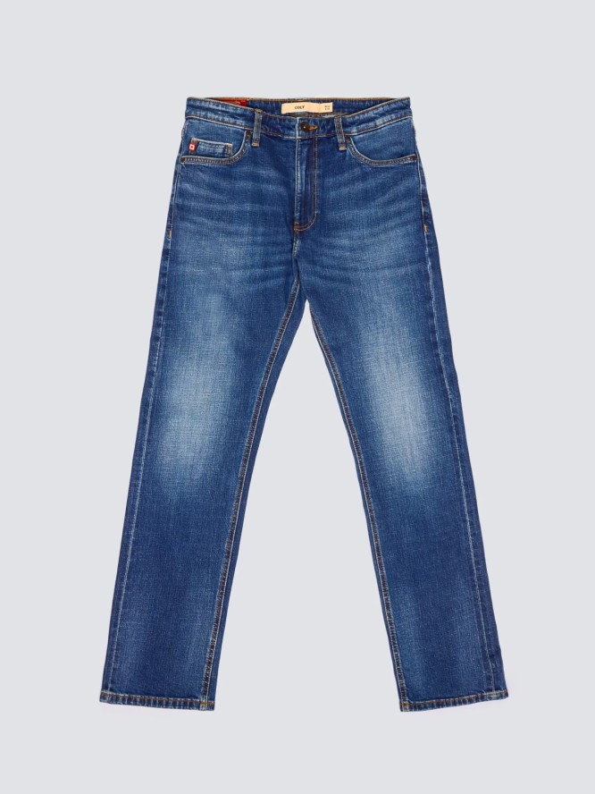 Jeansy męskie z prostą nogawką niebieskie Colt 480