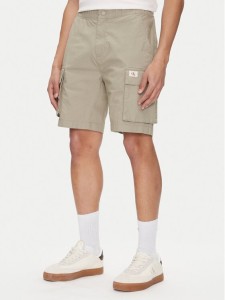 Calvin Klein Jeans Szorty materiałowe J30J327376 Zielony Regular Fit