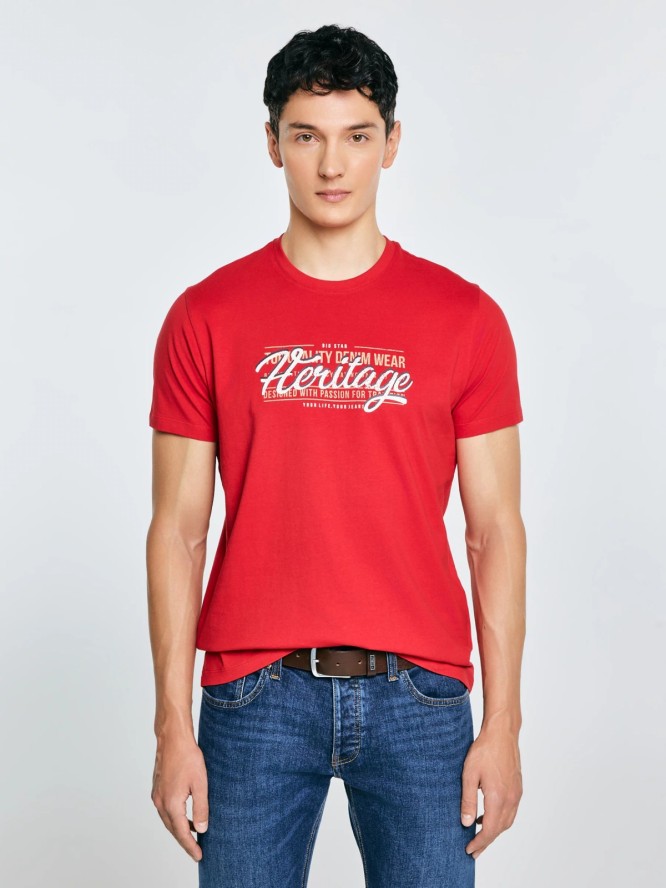 Koszulka męska z nadrukiem czerwona Keren 603