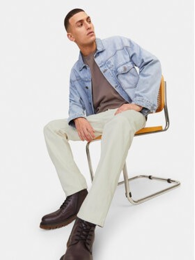 Jack & Jones Jeansy Chris 12252087 Écru Relaxed Fit