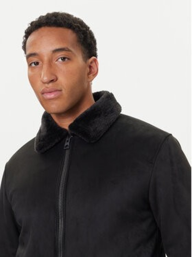 Guess Kurtka z imitacji skóry M5BL43 W2302 Czarny Regular Fit