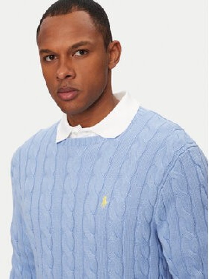 Polo Ralph Lauren Sweter 710775885535 Błękitny Regular Fit