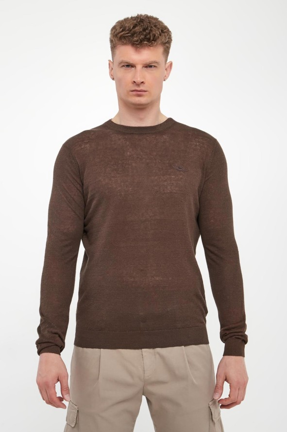 Sweter męski lniany AERONAUTICA MILITARE