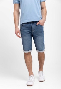 Ciemnoniebieskie dżinsowe szorty E-MEXT
