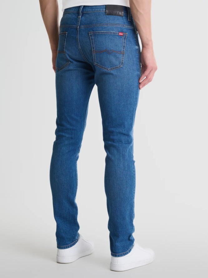 Jeansy męskie skinny z przetarciami niebieskie Deric 247