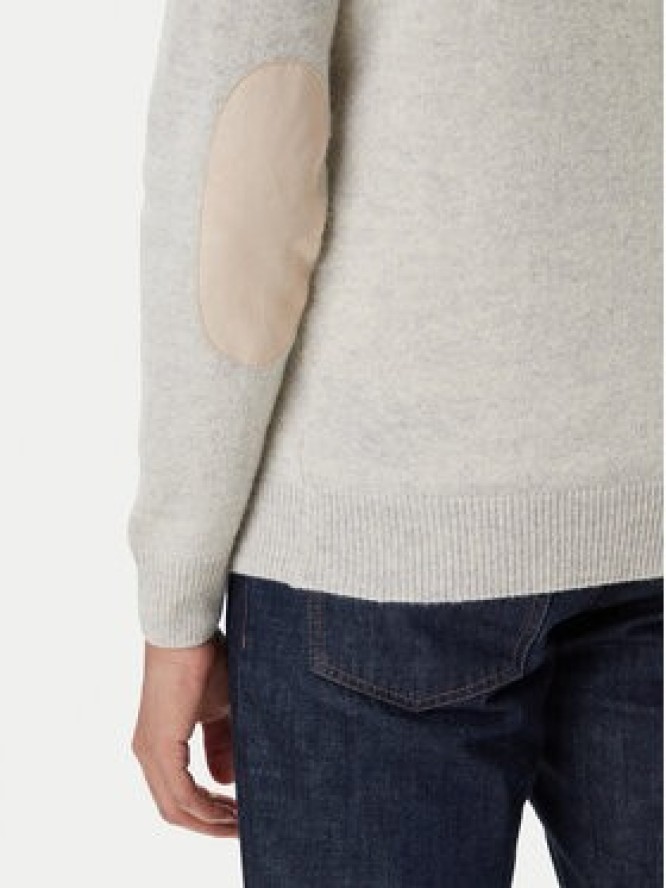 Barbour Sweter Patch Half Zip MKN0585BE14 Beżowy Regular Fit