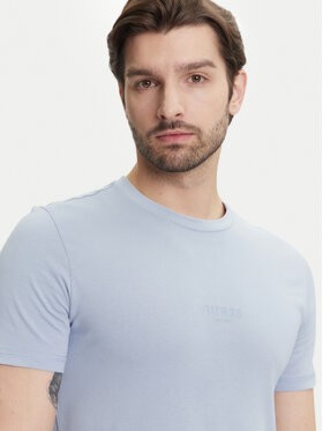 Guess T-Shirt M2YI72 I3Z14 Błękitny Slim Fit