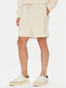 Tommy Jeans Szorty sportowe New Classic Beach DM0DM21781 Beżowy Relaxed Fit
