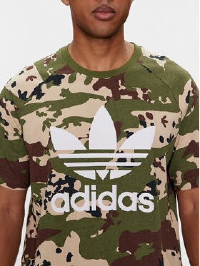 adidas T-Shirt Camo IS0215 Zielony Regular Fit