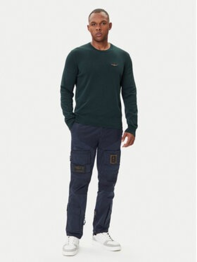 Aeronautica Militare Sweter 252MA1611UL00506 Zielony Regular Fit