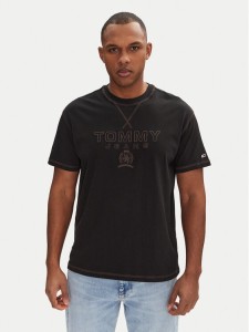 Tommy Jeans T-Shirt Tonal Crest DM0DM20805 Czarny Relaxed Fit