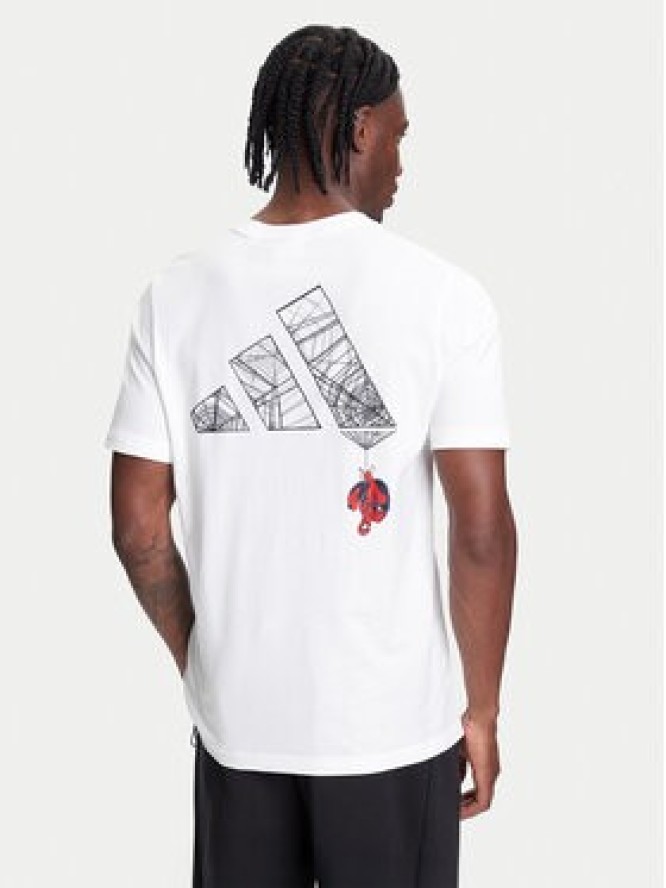 adidas T-Shirt Marvel Spider-Man Web Logo JL8056 Biały Regular Fit