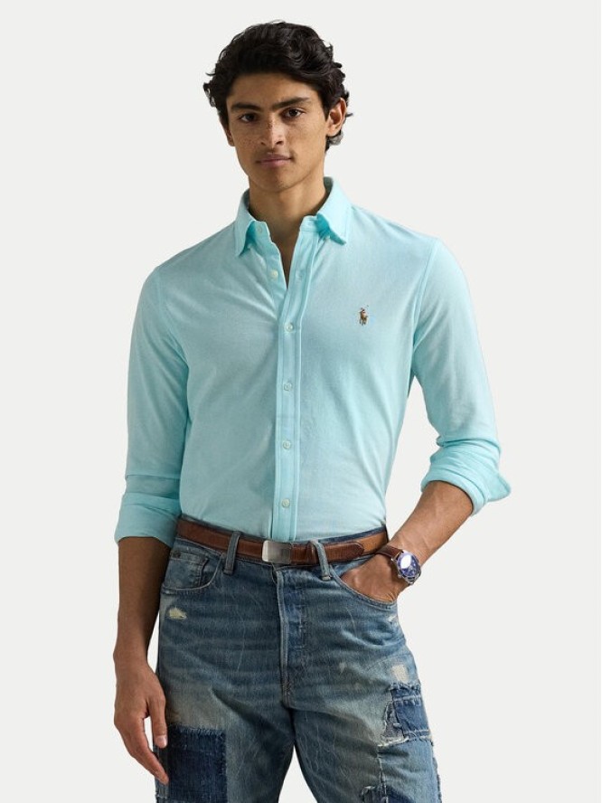 Polo Ralph Lauren Koszula 710932545009 Turkusowy Slim Fit