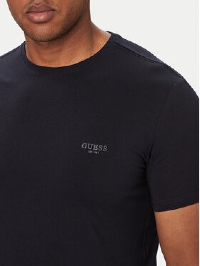 Guess T-Shirt M6YI24 K3728 Granatowy Extra Slim Fit