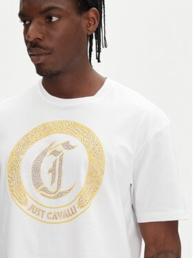 Just Cavalli T-Shirt 78OAHE22 Biały Regular Fit