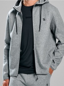 Bluza zip hoodie - szary